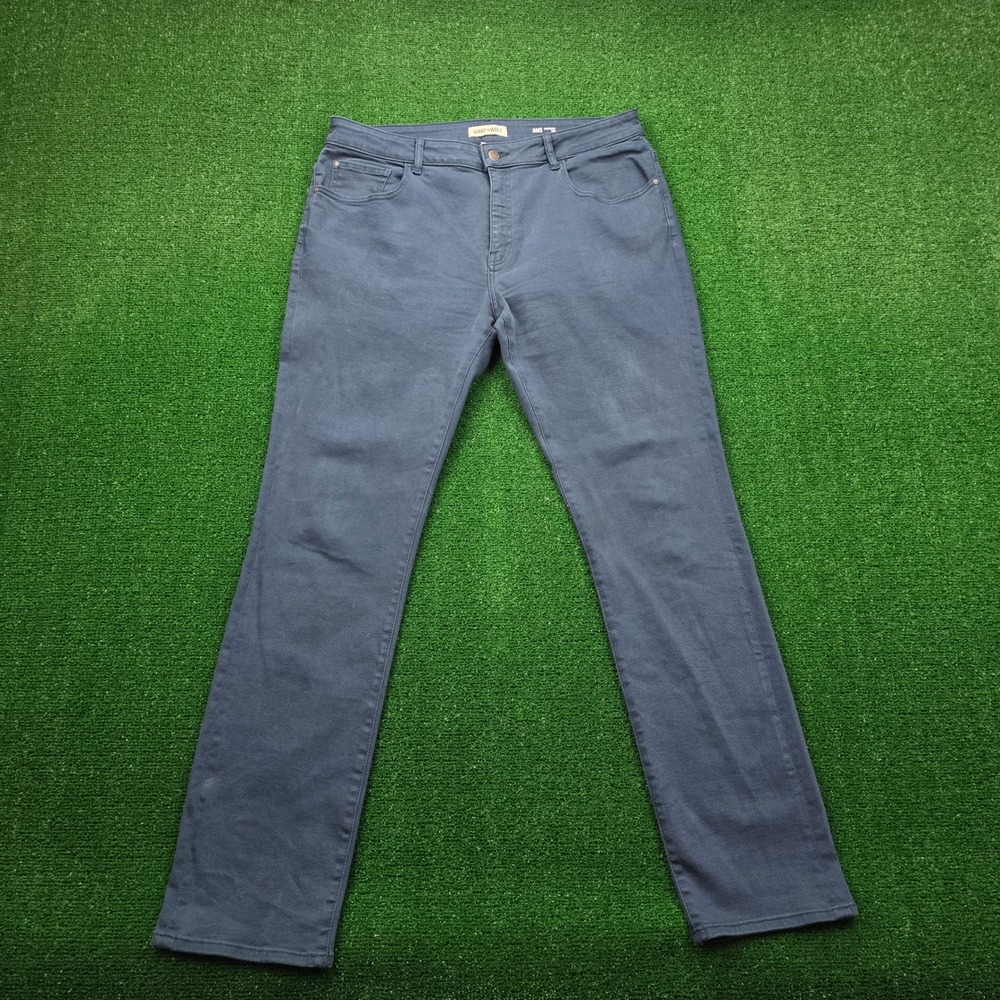 Warp + Weft‎ AMS Amsterdam Slim Fit Jeans Mens 38x34 Blue Teal Darkslate Preppy